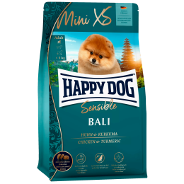 Сухий корм Happy Dog Sensible Mini XS Bali для собак дрібних та дуже дрібних порід (вагою до 5 кг) з куркою та куркумою, 300гр Сухий корм Happy Dog Sensible Mini XS Bali для собак дрібних та дуже дрібних порід (вагою до 5 кг) з куркою та куркумою, 300гр