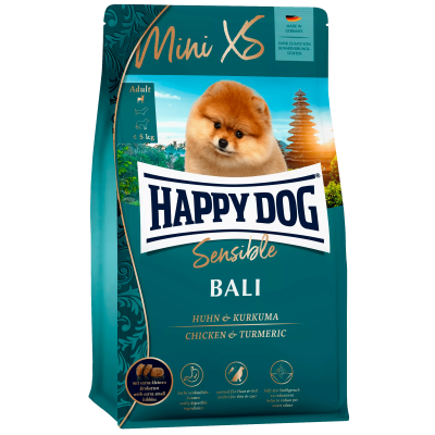 Сухий корм Happy Dog Sensible Mini XS Bali для собак дрібних та дуже дрібних порід (вагою до 5 кг) з куркою та куркумою, 300гр Сухий корм Happy Dog Sensible Mini XS Bali для собак дрібних та дуже дрібних порід (вагою до 5 кг) з куркою та куркумою, 300гр