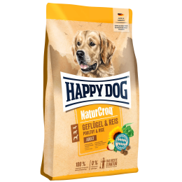 Корм для взрослых собак Happy Dog NaturCroq Geflugel Pur Reis с птицей и рисом, 4кг