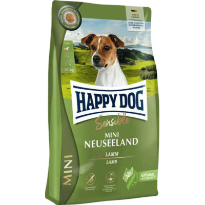 Корм для собак Happy Dog Mini Neuseeland мелких пород с чувствительным пищеварением с ягненком и рисом, 4кг Корм для собак Happy Dog Mini Neuseeland мелких пород с чувствительным пищеварением с ягненком и рисом, 4кг