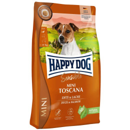 Корм для собак Happy Dog mini Toscana для дрібних порід до 10 кг з качкою та лососем, 4кг Корм для собак Happy Dog mini Toscana для дрібних порід до 10 кг з качкою та лососем, 4кг