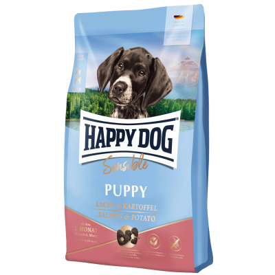 Корм Happy Dog Sensible для цуценят від 4 до 6 міс із лососем і картоплею, 1 кг Корм Happy Dog Sensible для цуценят від 4 до 6 міс із лососем і картоплею, 1 кг