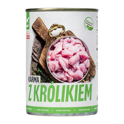 Вологий консервований корм для собак TufTuf з кроликом, 400 гр | Консерва для собак TufTuf