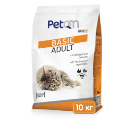 Корм для кошек PetQM Cats Basic Adult с курицей и овощами, 10кг | Корм для котов PetQM Cats Basic Adult