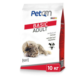 Корм для кошек PetQM Cats Basic with Beef and Vegetables c говядиной и овощами, 10кг | Корм для котов PetQM