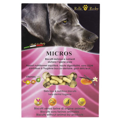 Печиво для собак Rolls Rocky Micros mix зі смаком ванілі та карамелі, 300 гр Печиво для собак Rolls Rocky Micros mix зі смаком ванілі та карамелі, 300 гр